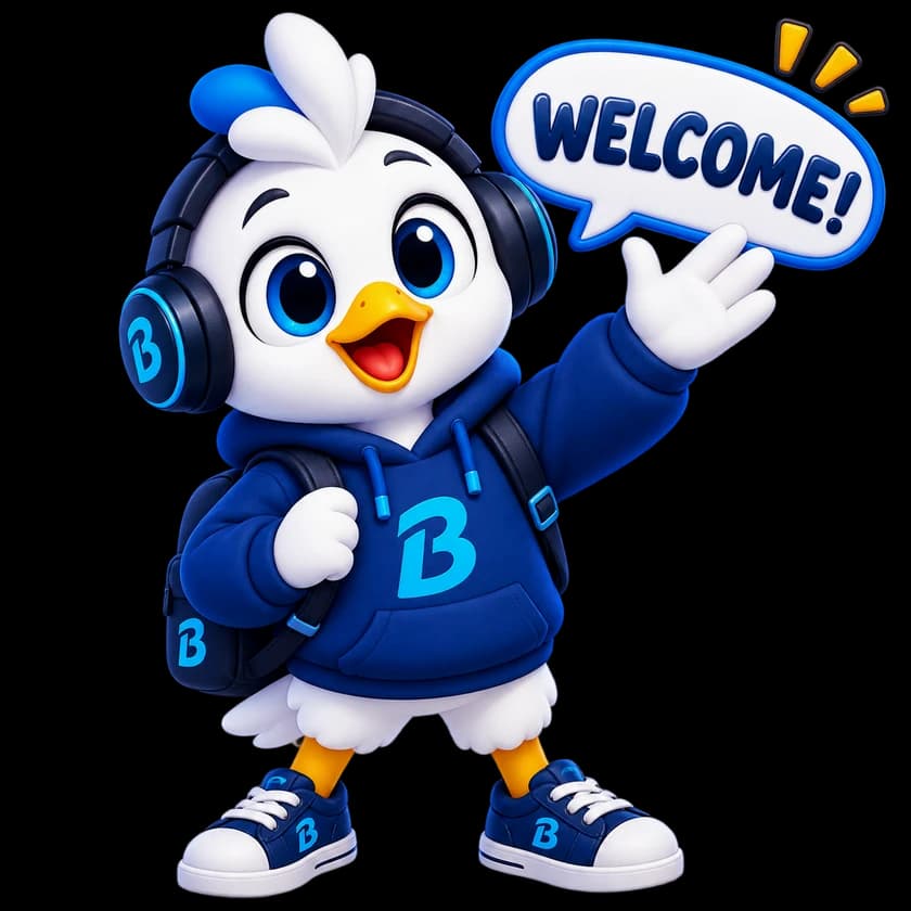 Bandy, the BandPath mascot, waving hello